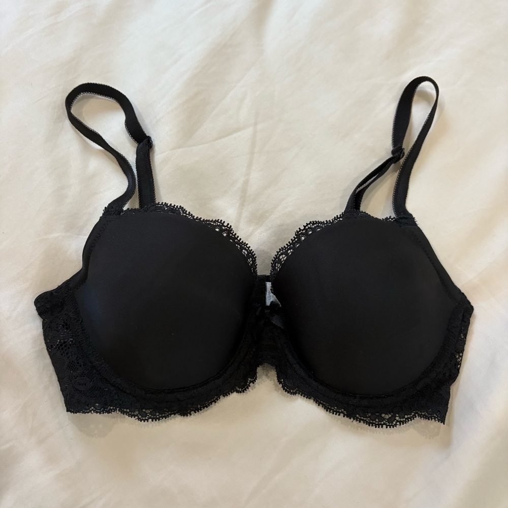 Victoria's Secret Black Lace Trim Bra